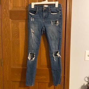 Juniors Ripped Denim Jeans